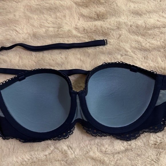 Victoria’s Secret Dream Angels strapless bra navy blue lace 32b - Picture 6 of 6